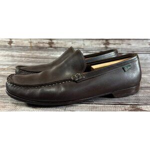 Paraboot Veritable Moccasins Leather loafer size 9 color dark brown made Spain